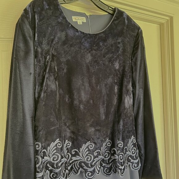 Talbot's 18 Long Evening Dress Midnight Blue - Picture 4 of 10